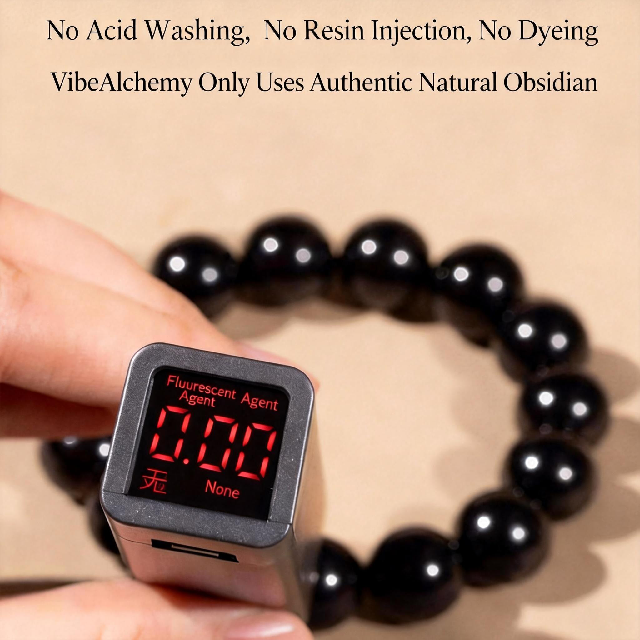 7.83Hz Schumann Black Obsidian Bracelet | Daoist Thunder Rite Blessed，Transmute Negative Energy into Protective Force Field （Comes with an appraisal certificate）